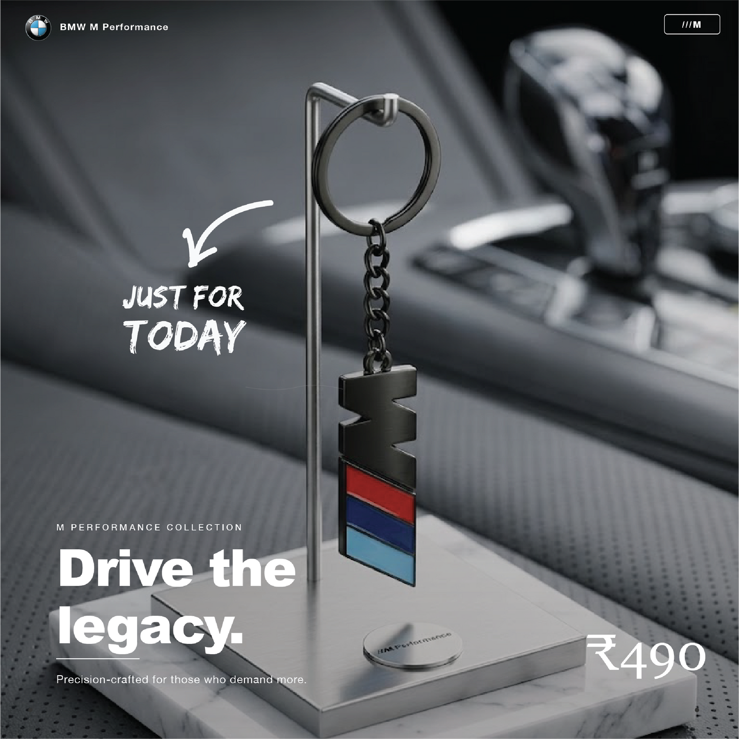 AutoBadge™ M Signature Keychain - Black