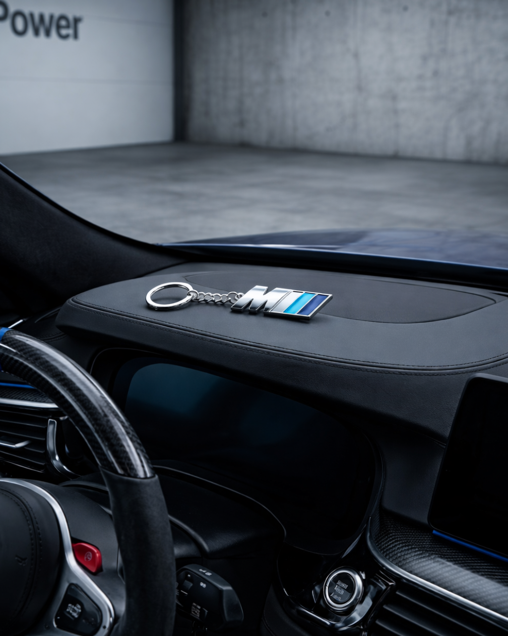 AutoBadge™ M Signature Keychain - Chrome