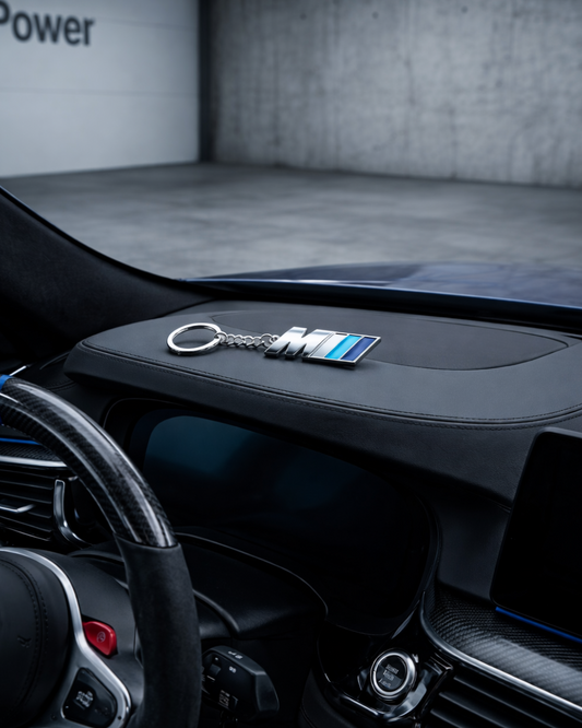 AutoBadge™ M Signature Keychain - Chrome